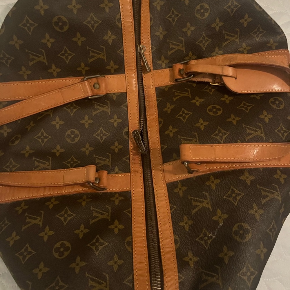 LOUIS VUITTON Vintage Monogram Keepall 45 w/ Vachetta Leather Tag & Poignet Set - Picture 10 of 11